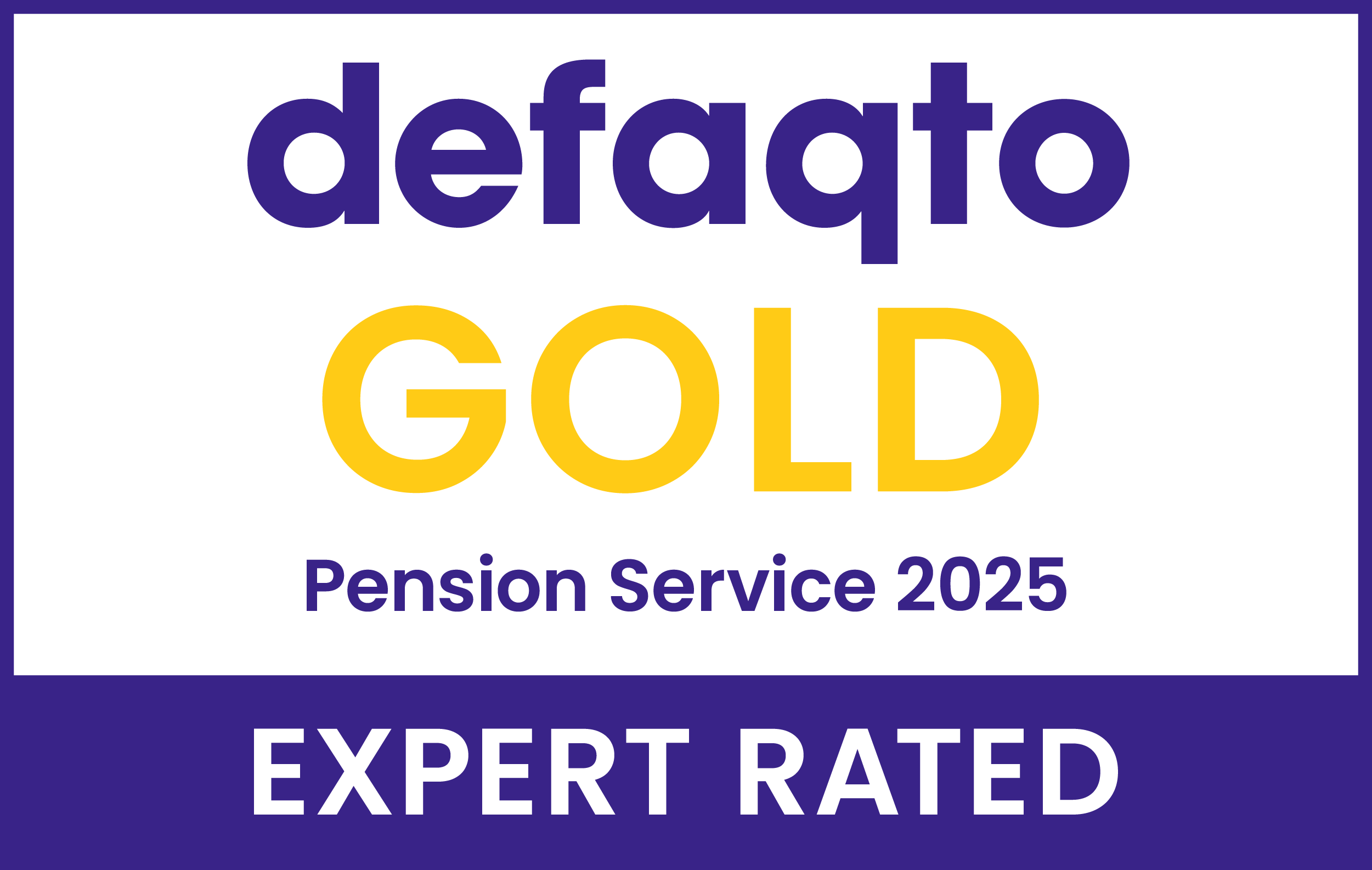 Defaqto Pension Service 2025 Gold service rating