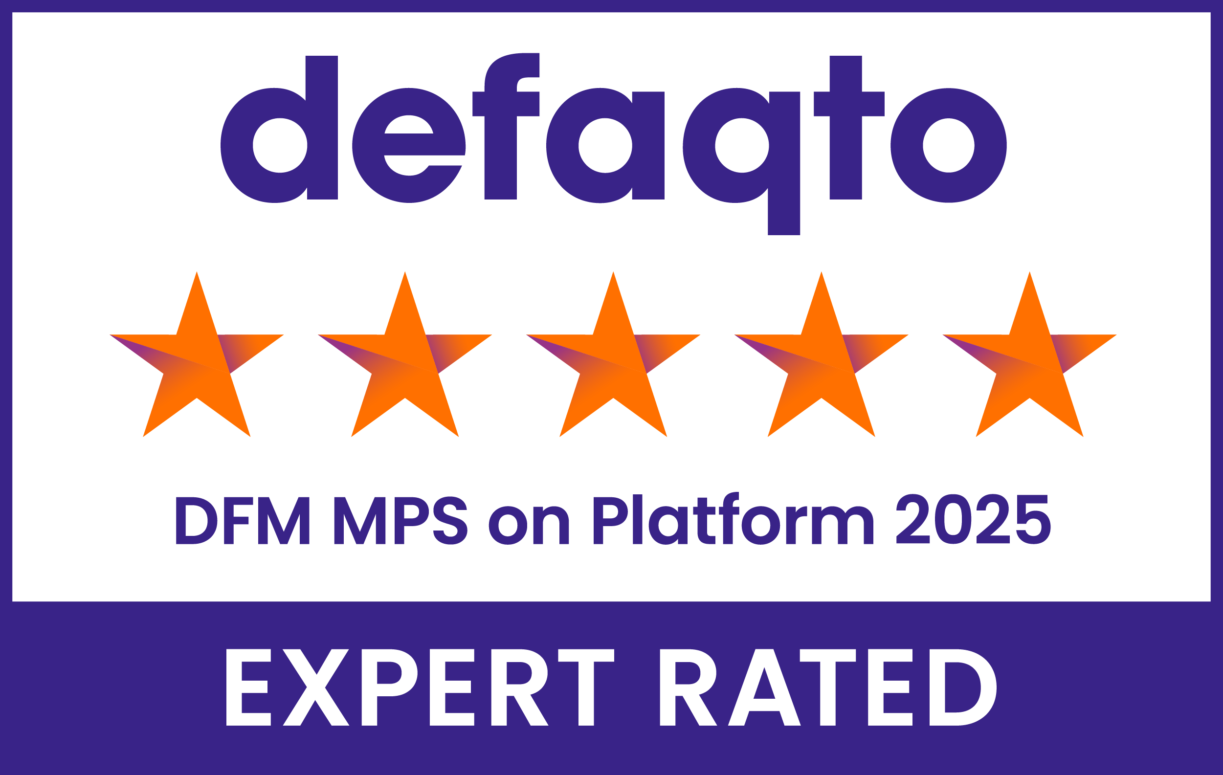 Defaqto DFM MPS on Platform 2025 5 star rating