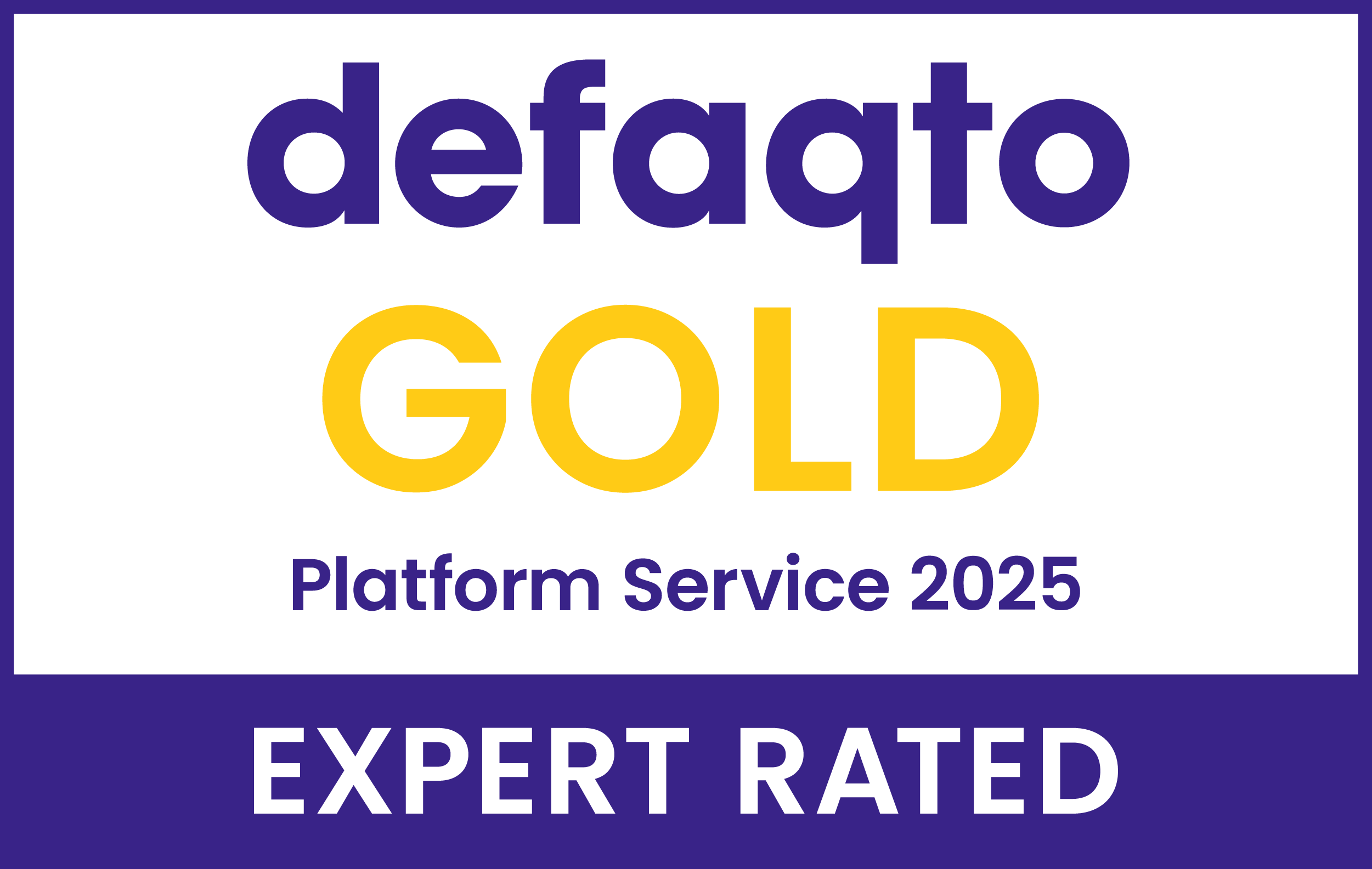 Defaqto Platform Service 2025 Gold service rating